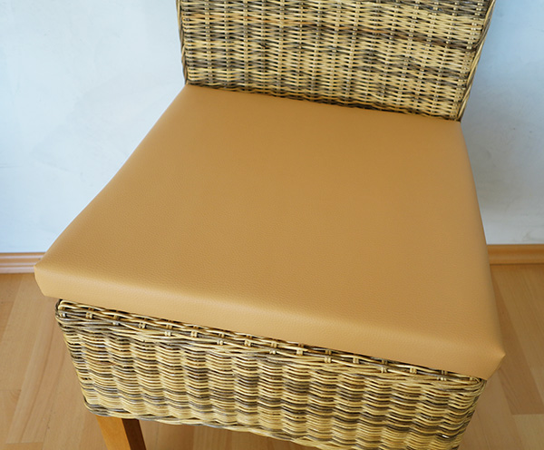 Cojín para silla imitación cuero arena 30x30x2 cm